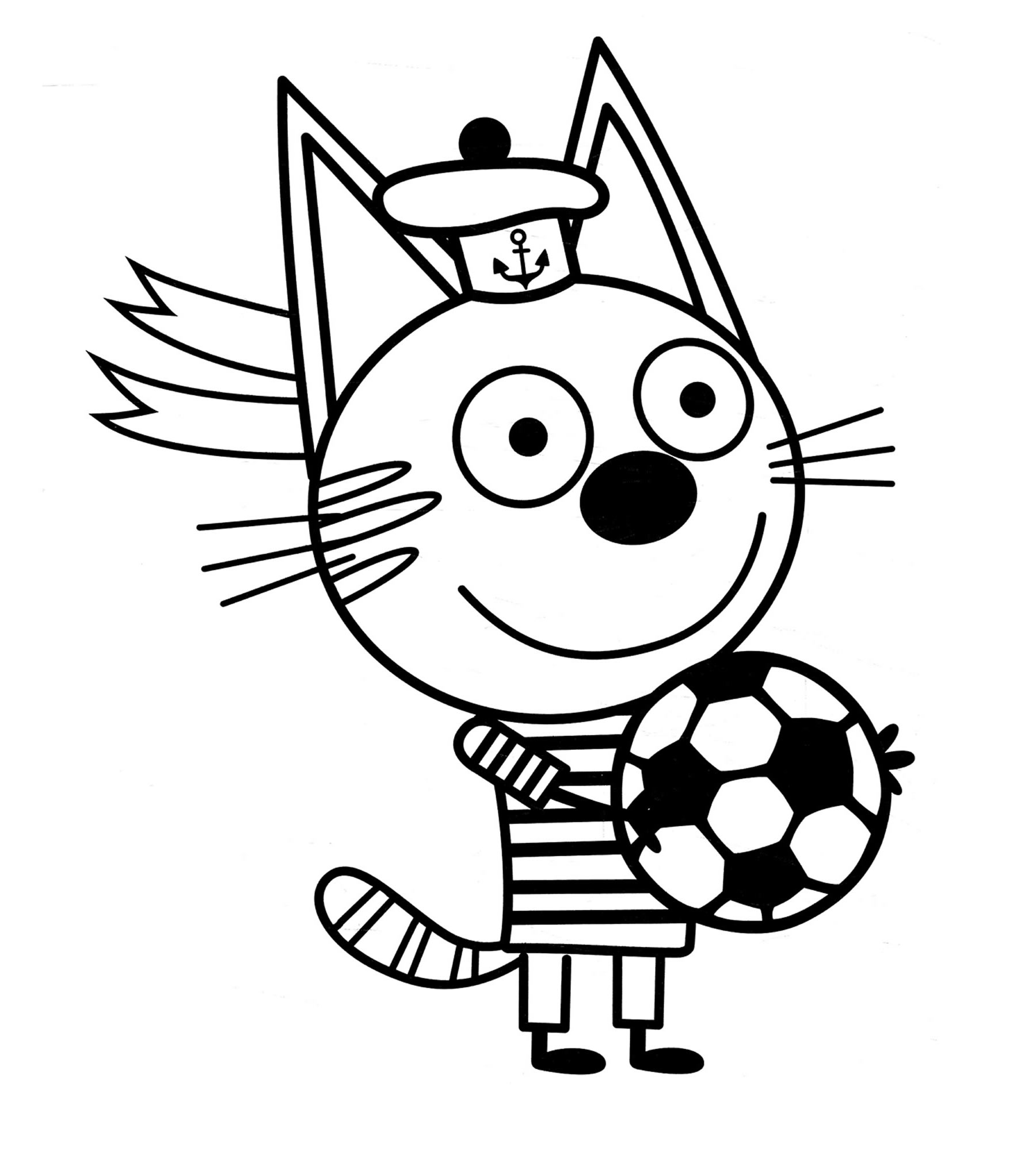 Раскраска Коржик из мультфильма три кота