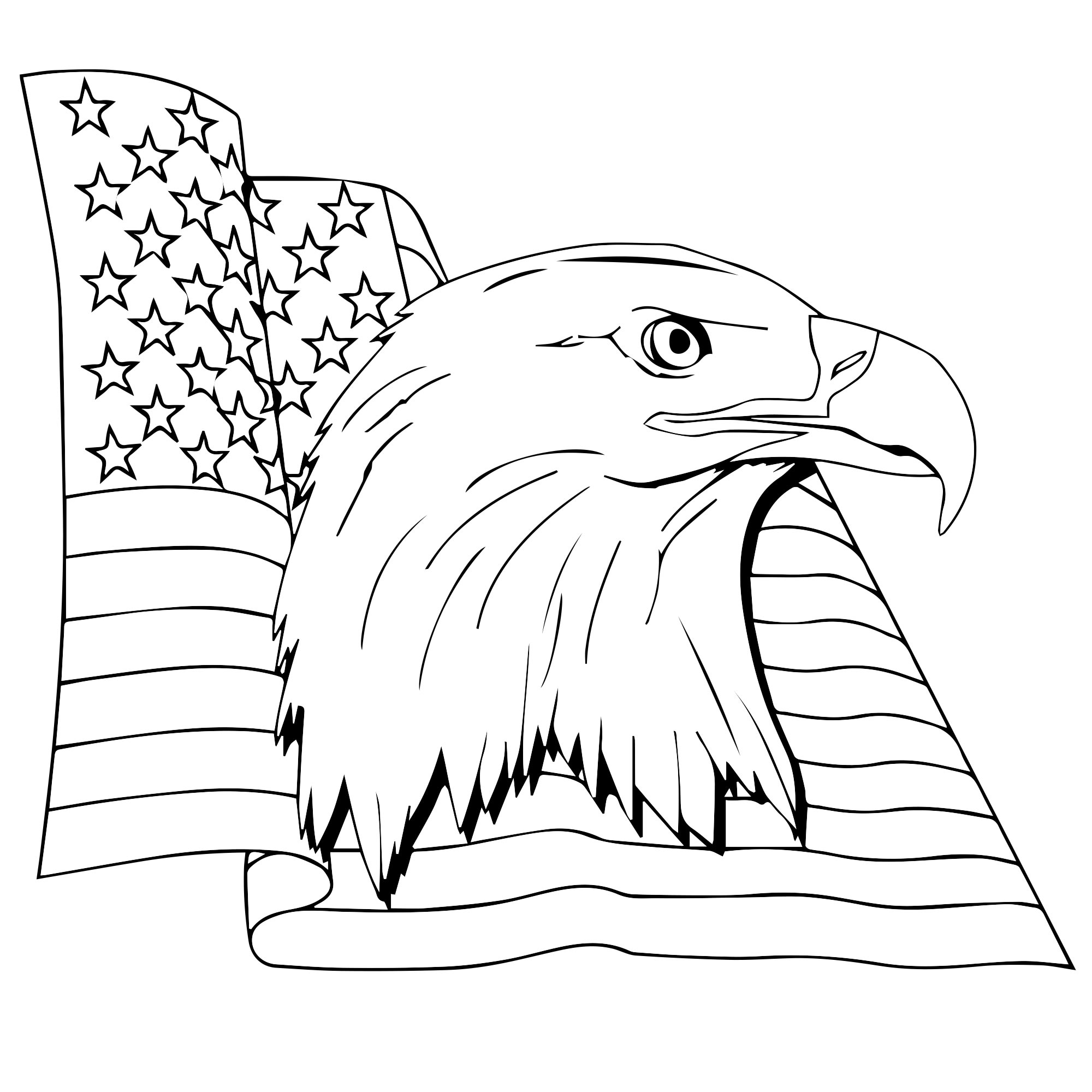 Флаг США с орлом раскраска для детей