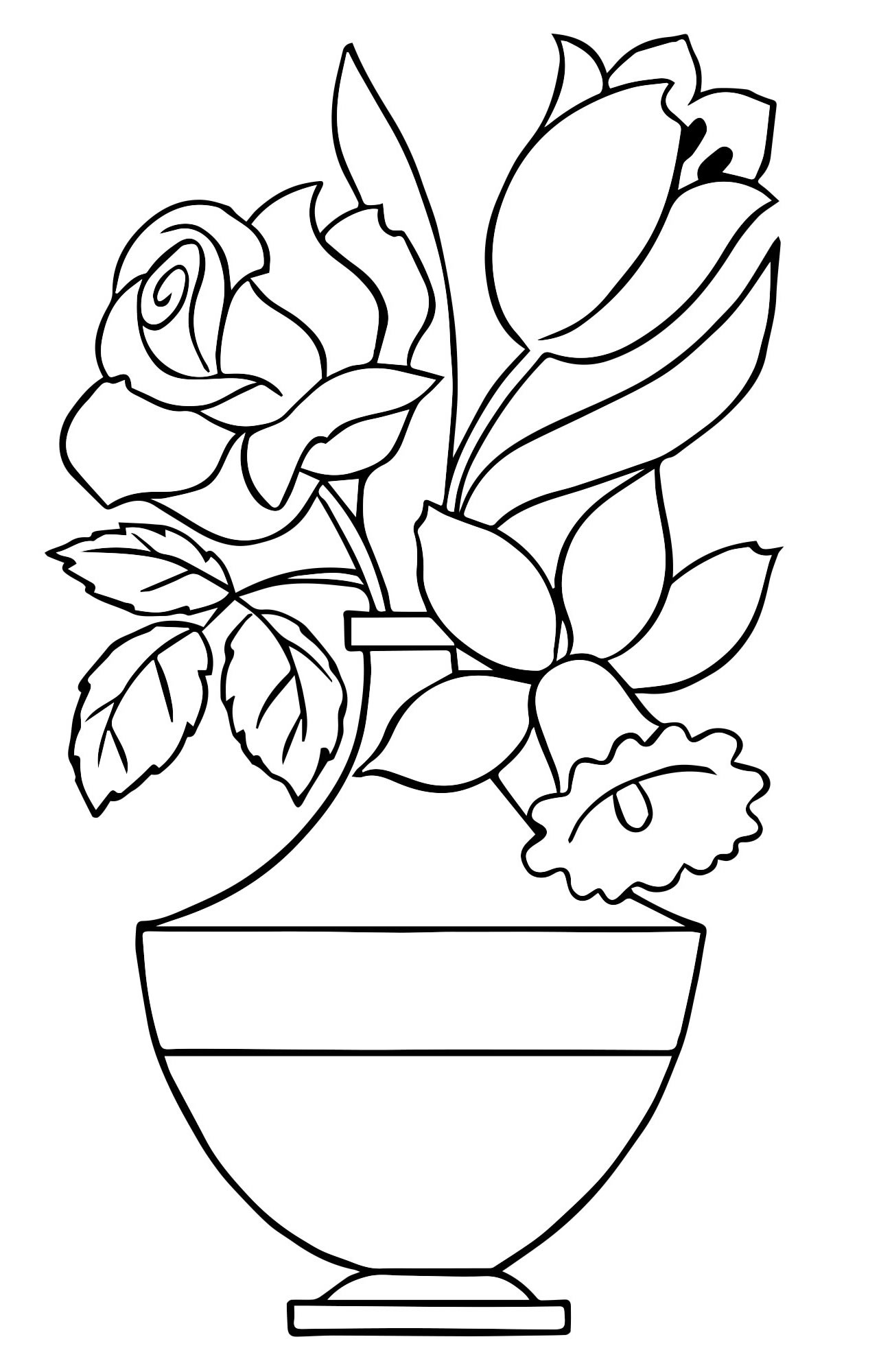 Раскраска Ваза с цветами (сложение и вычитание до 10)