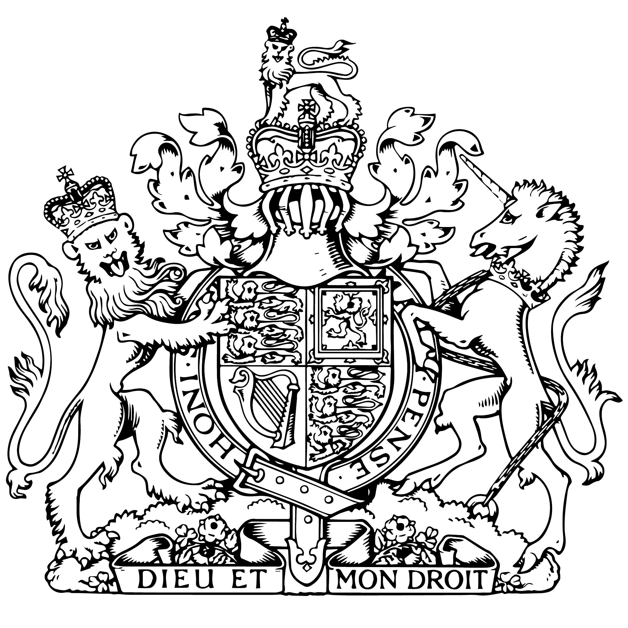 Герб Великобритании раскраска для детей