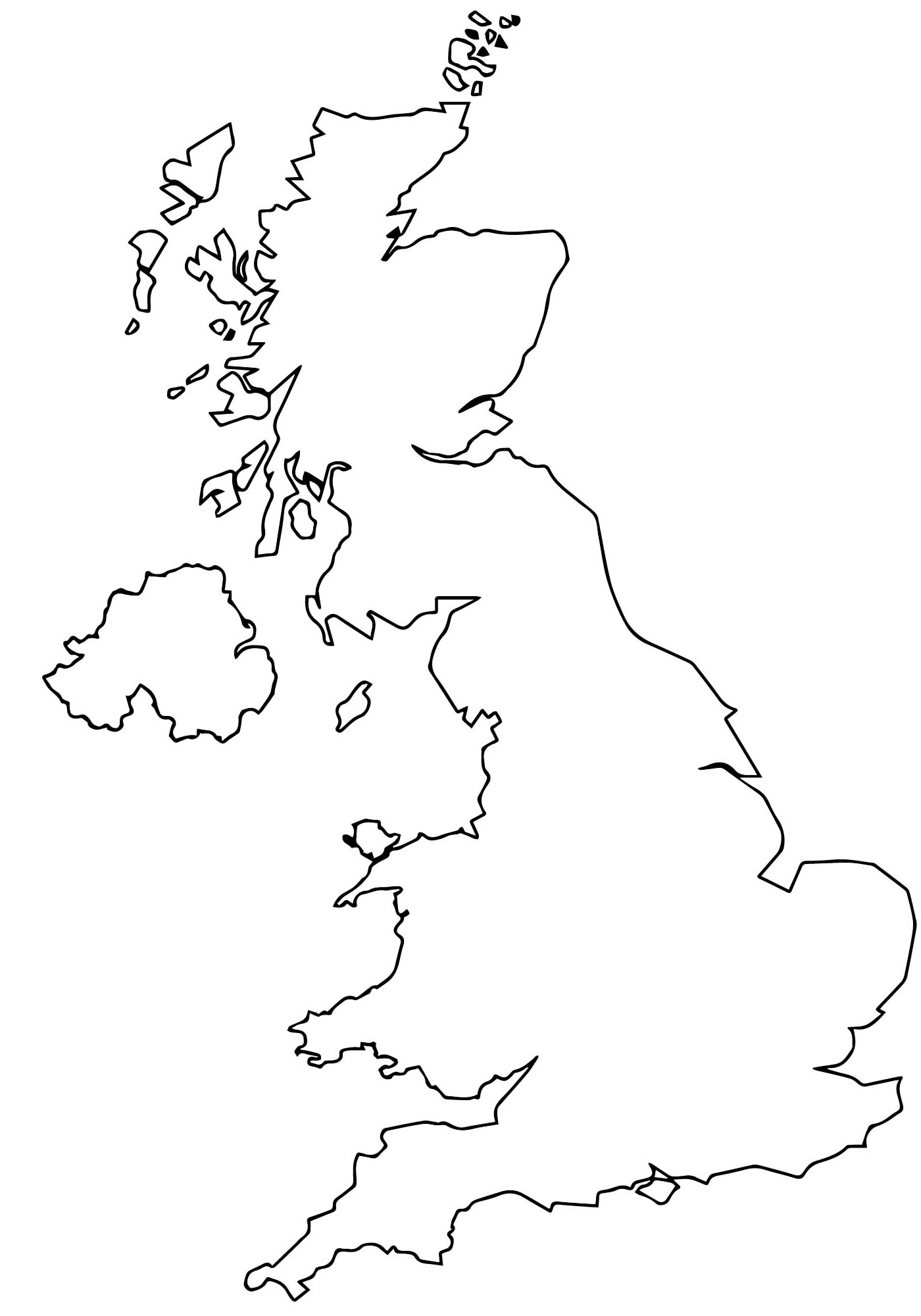 Карта Великобритании контур