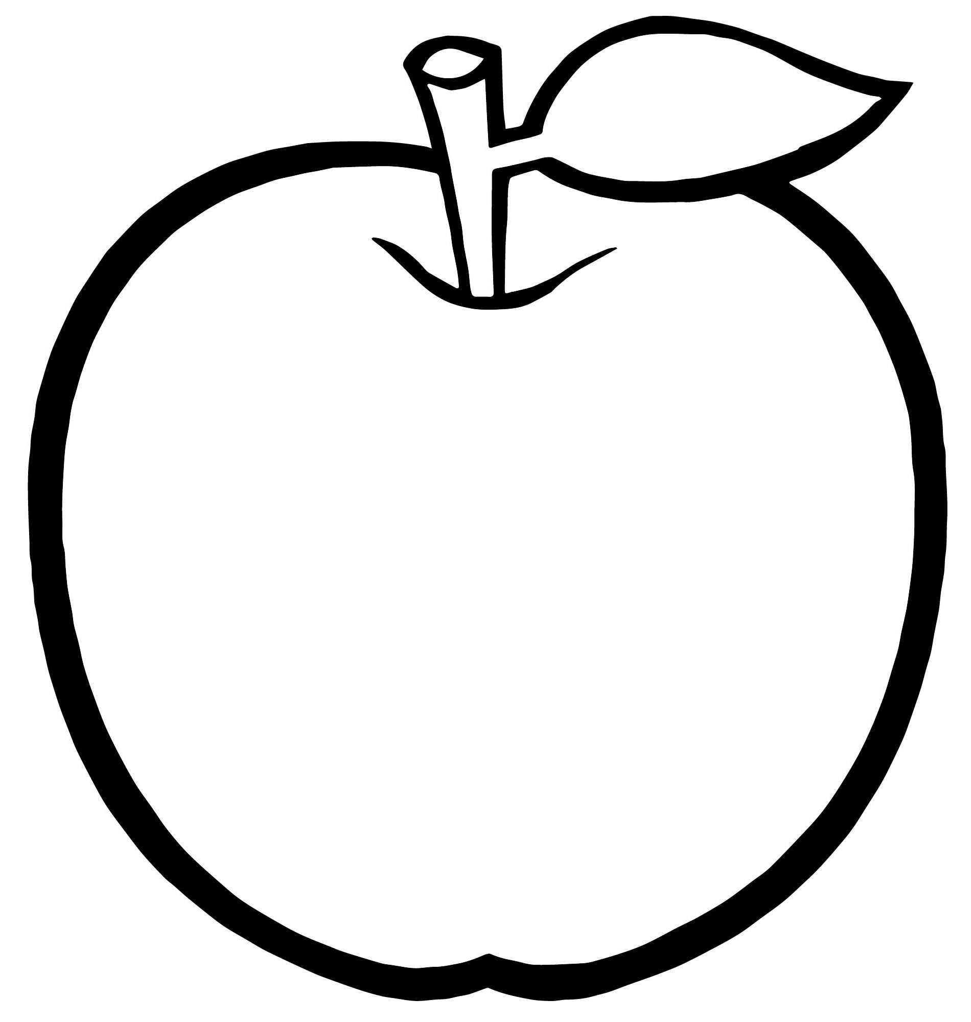 Яблоко — раскраска для детей. Распечатать бесплатно.