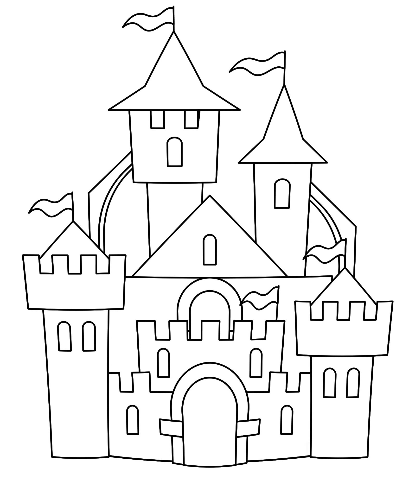 Королевский замок раскраска для детей