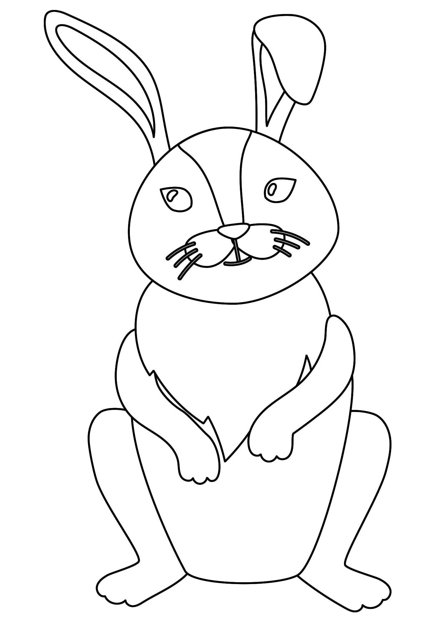 Смешной заяц раскраска для детей