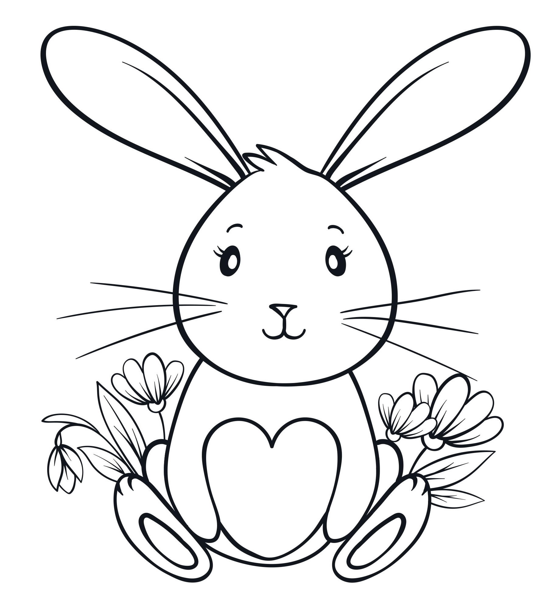 Большой кролик — раскраска для детей. Распечатать бесплатно.