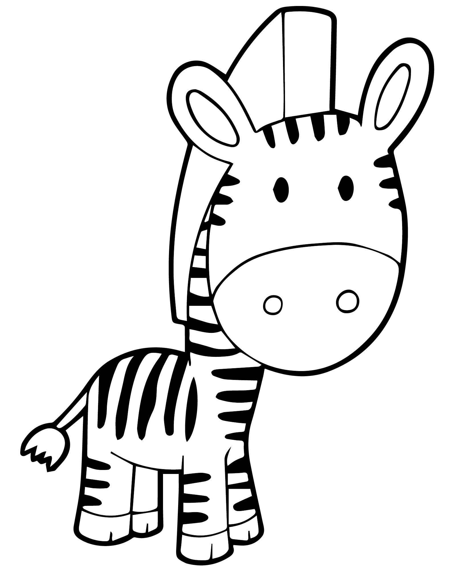 Маленькая зебра раскраска для детей
