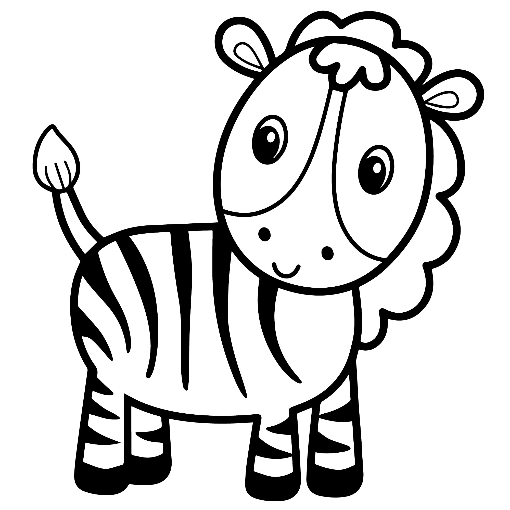 Малышка зебра раскраска для детей
