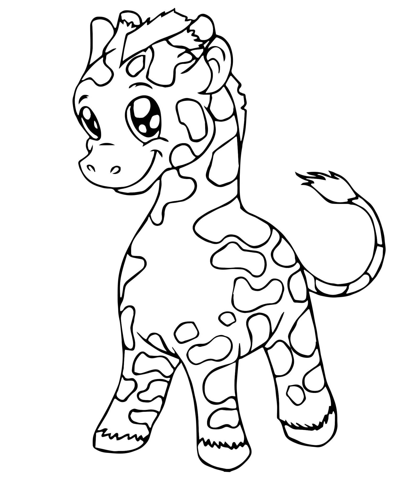 Жирафик раскраска для детей