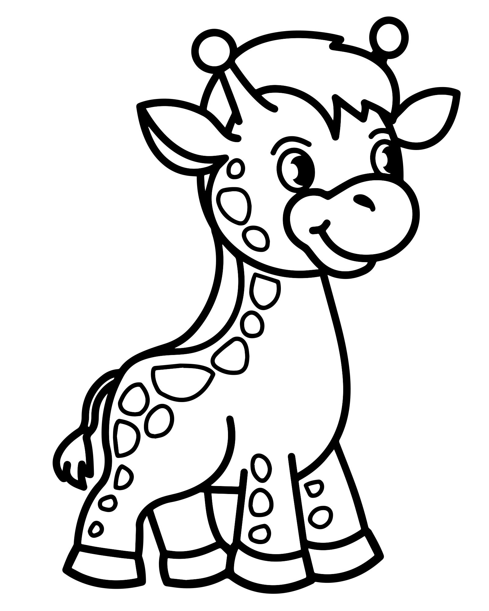 Маленький жираф раскраска для детей