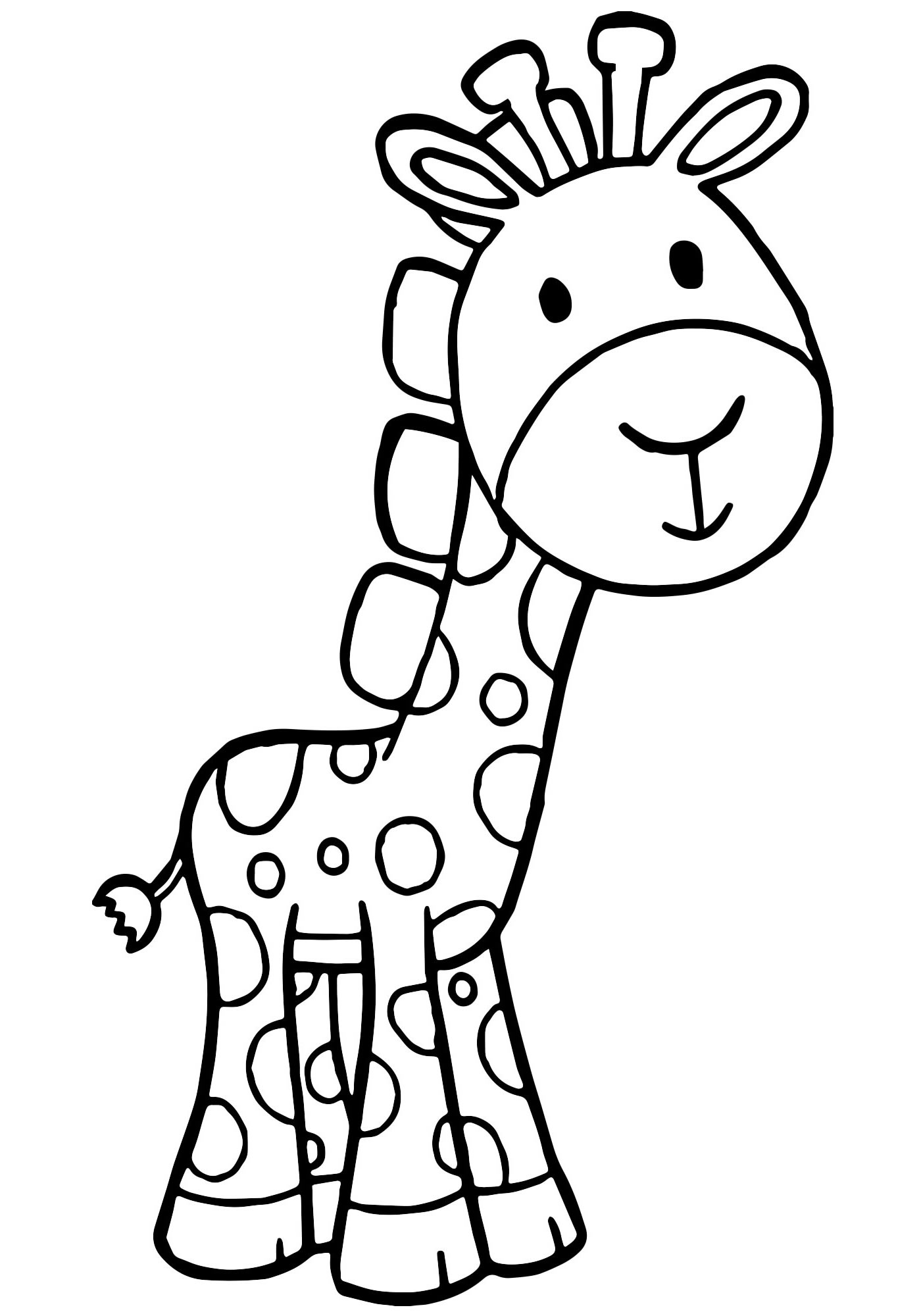 Малыш жираф раскраска для детей