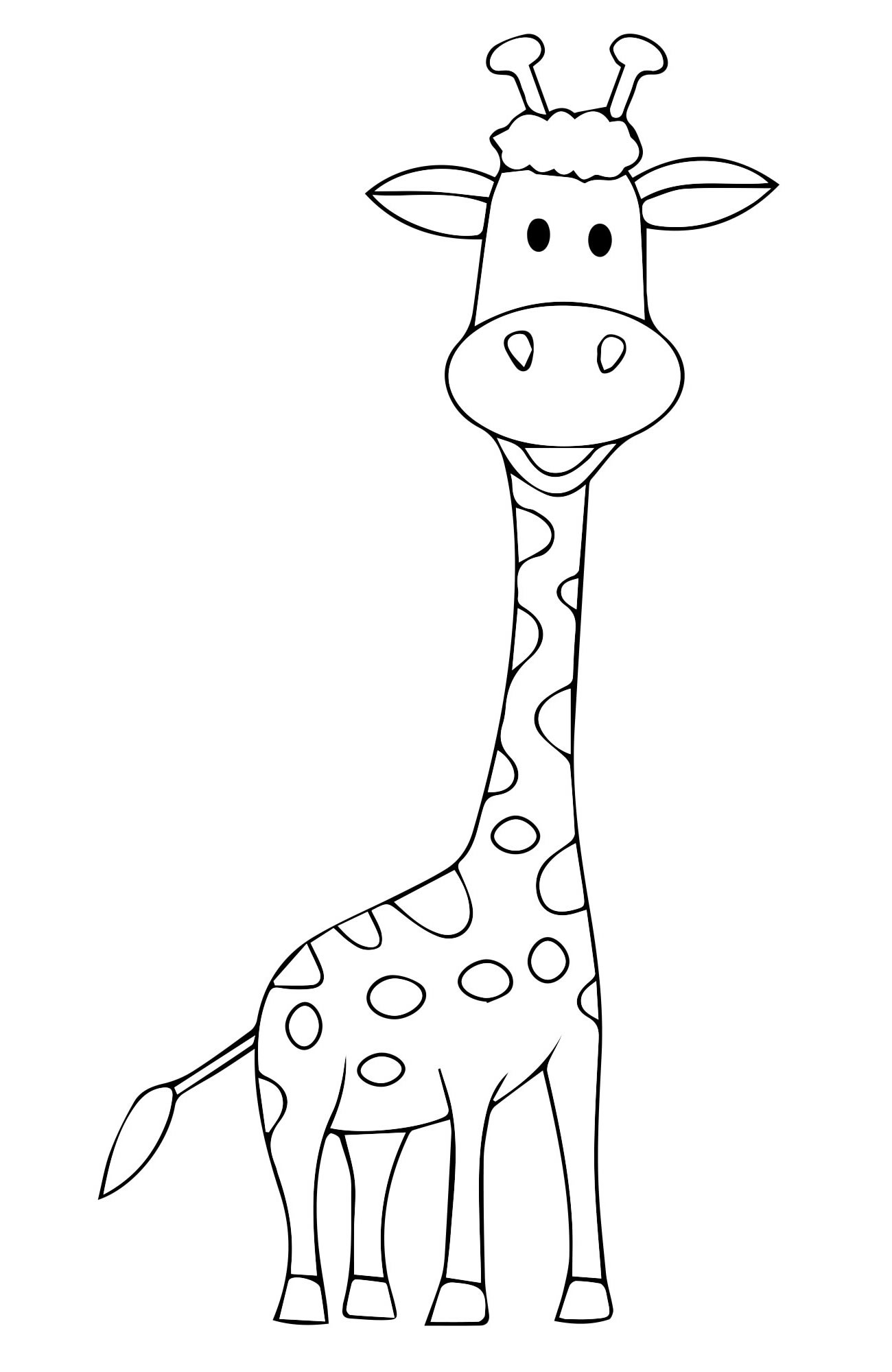 Жирафик раскраска для малышей