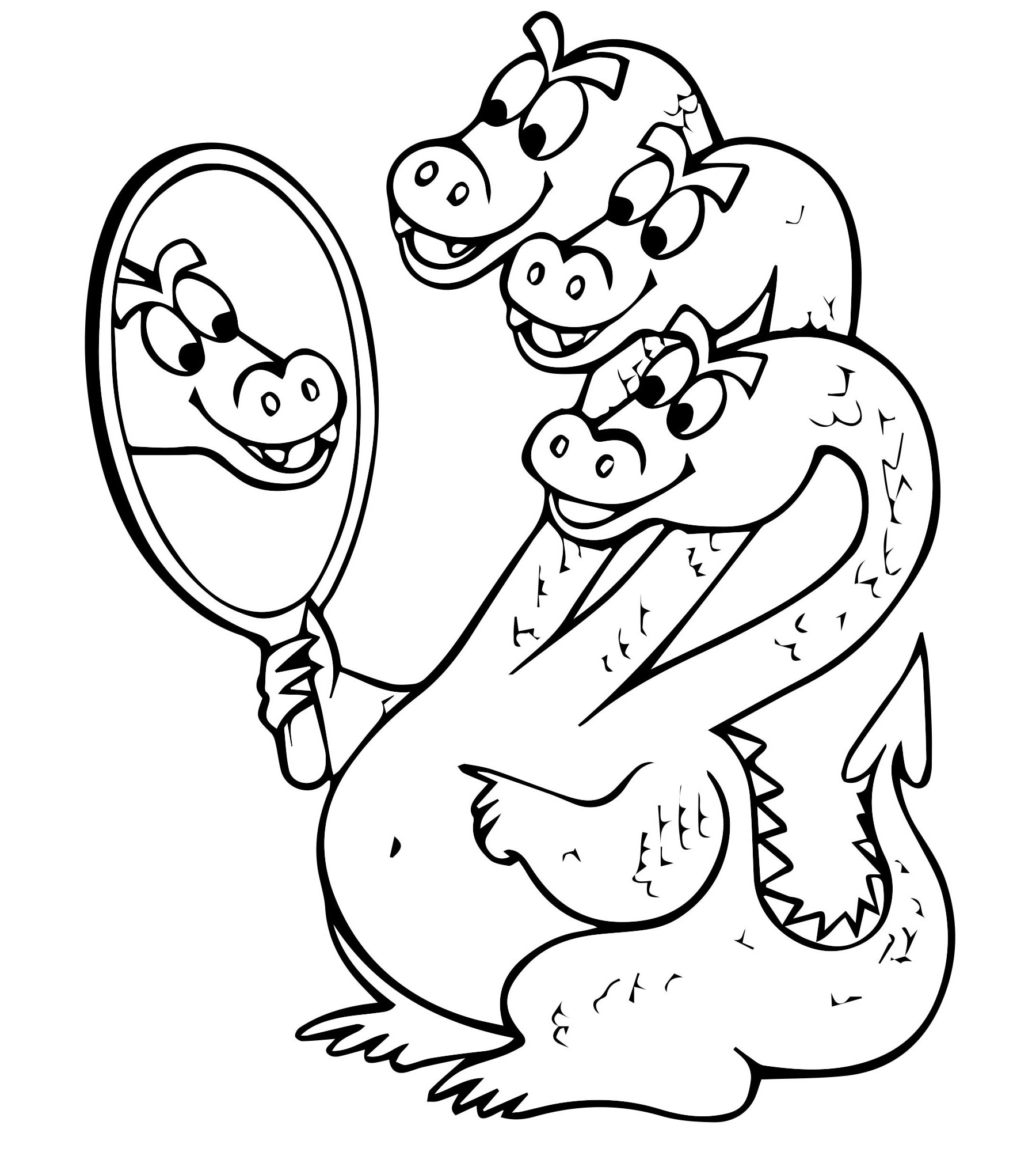 Змей Горыныч из сказки раскраска для детей