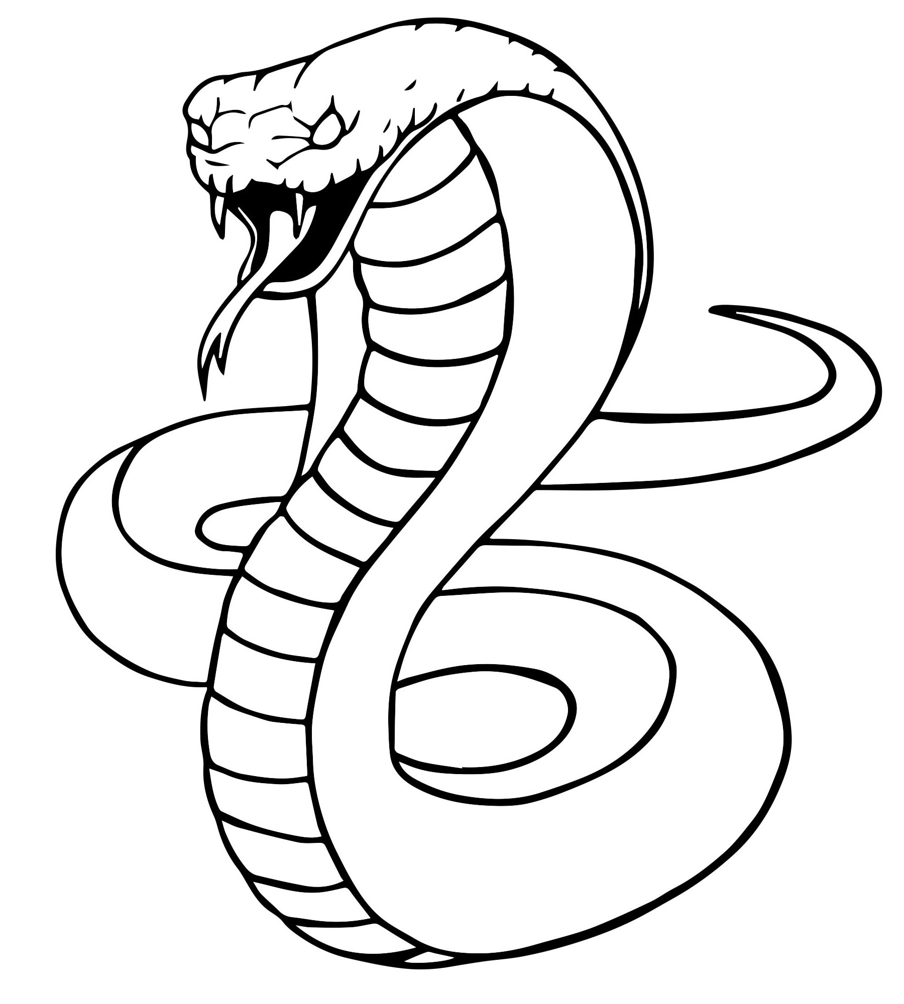 Устрашающая змея раскраска для детей