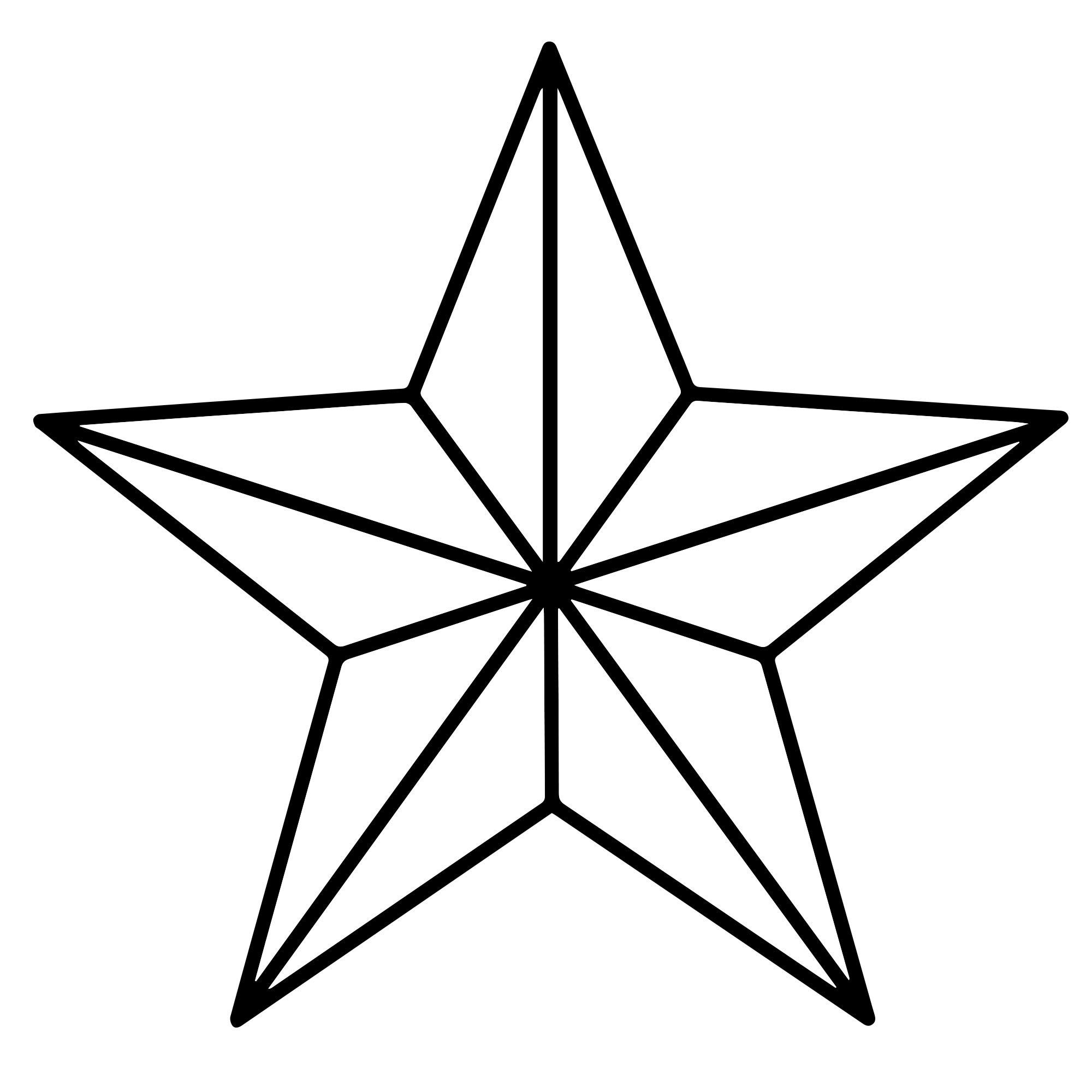 Как начертить звезду пятиконечную в окружности